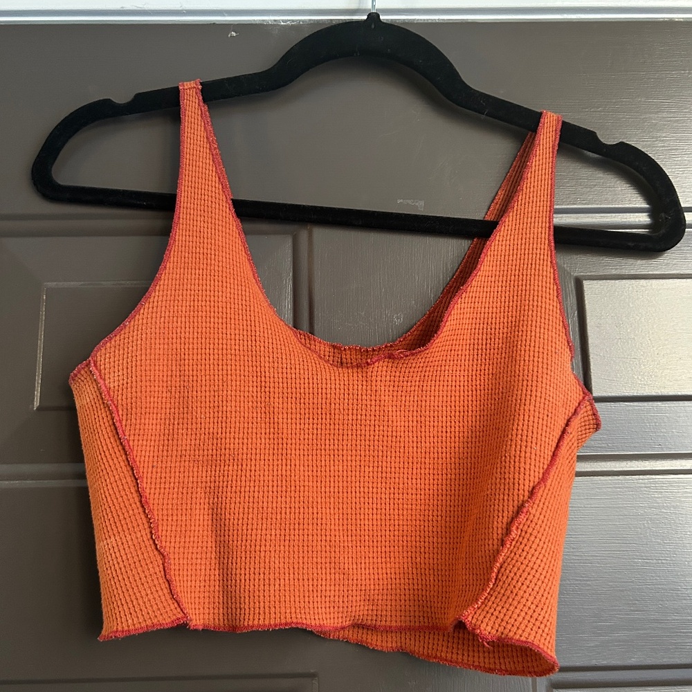 Orange, Reversible cropped tank top